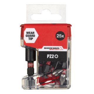 Milwaukee bit końcówka pz2 x 25mm/25szt. + uchwyt magnetyczny 60mm shockwave 4932479857