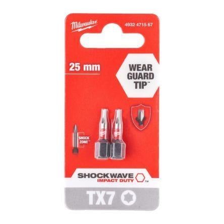 Milwaukee bit końcówka udarowa tx 7 x25mm /2szt. Shw 4932471567