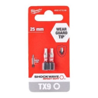 Milwaukee bit końcówka udarowa tx 9 x25mm /2szt. Shw 4932471569
