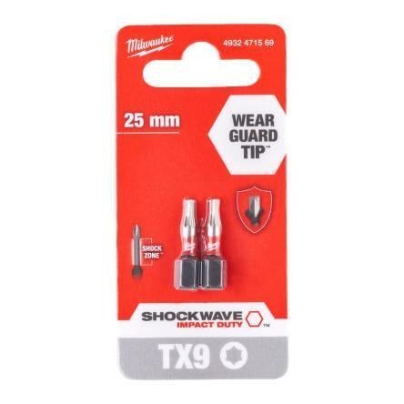 Milwaukee bit końcówka udarowa tx 9 x25mm /2szt. Shw 4932471569