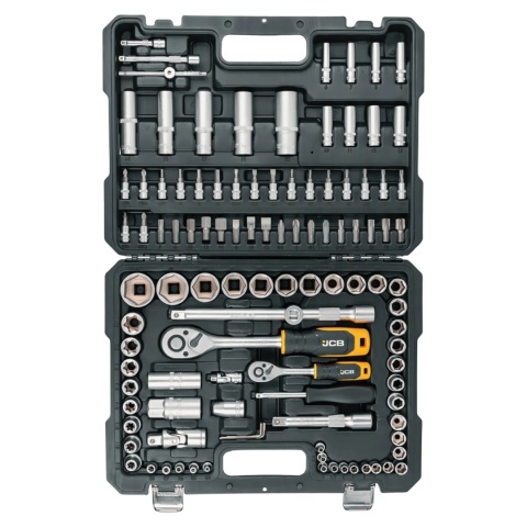 JCB Professional Zestaw Kluczy Nasadowych 108el 1/2" 1/4" CRV Grzechotki Walizka JCB-41082-5