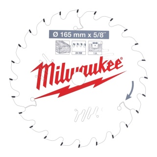 Milwaukee piła tarczowa 165x15.87x24z atb csb p w - drewno - szybkie cięcie 4932471311